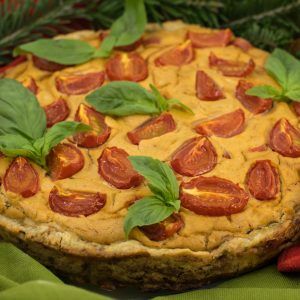 Quiche cu ciuperci și roșii