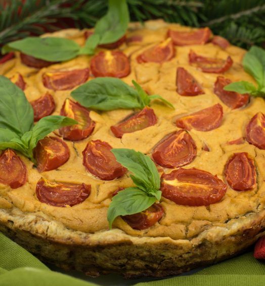 Quiche cu ciuperci și roșii