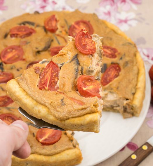 Quiche cu ciuperci si rosii